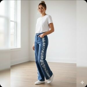 PacSun Baggy Tie-Dye Jeans – Size 25 – Blue Wide Leg Denim